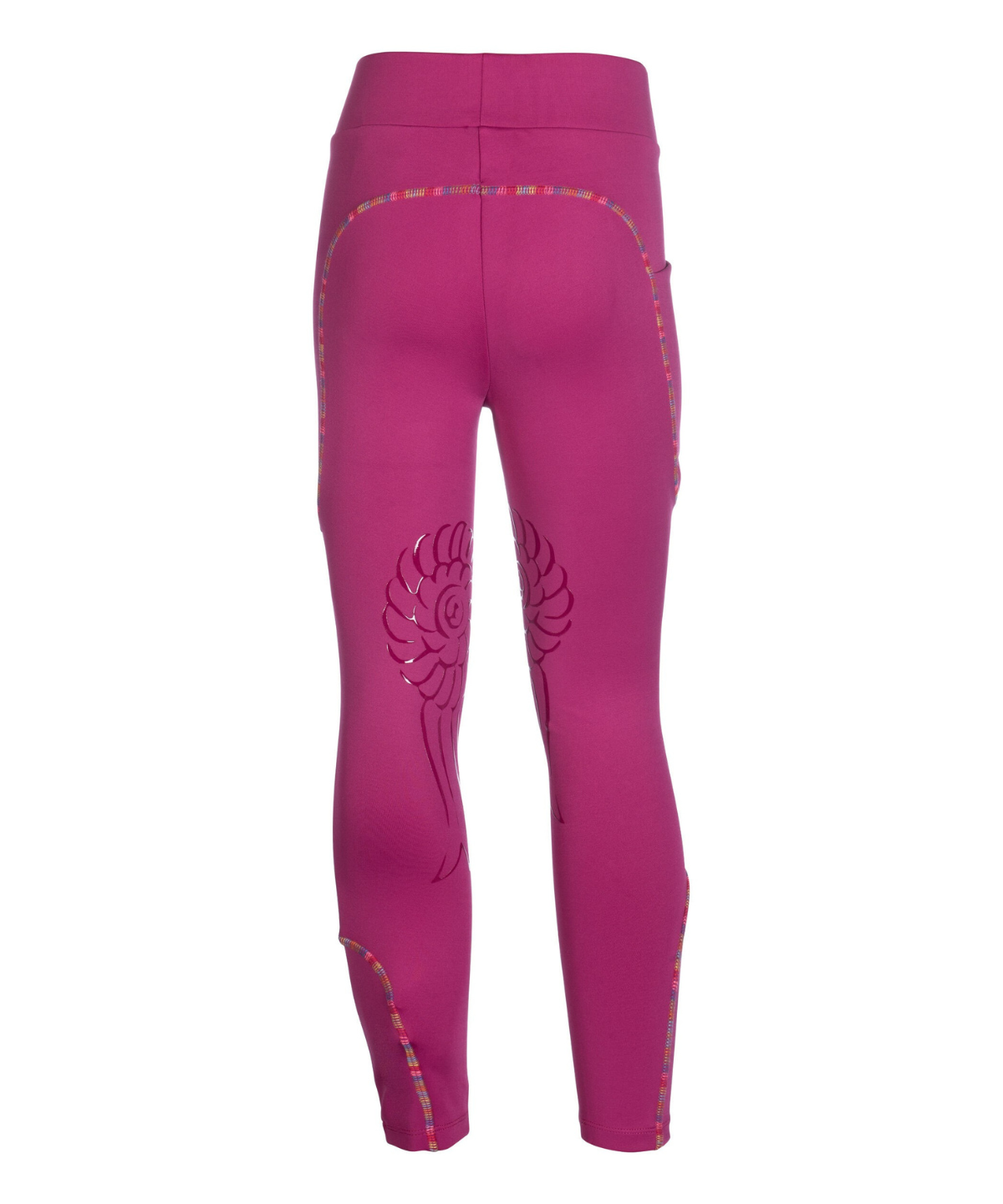 HKM Children's Silicone Full Seat Riding Tights -Polly- #colour_magenta