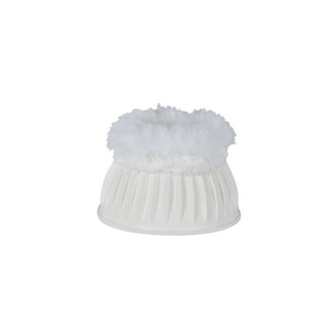 Weatherbeeta Tough-Tec Prime Fleece Trim Rubber Bell Boots #colour_white-white