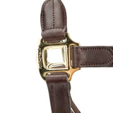 Shires Velociti Lusso Soria Leather Headcollar #colour_havana