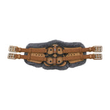 Stubben Equi-Soft® Short Saddle Girth with Cover - Tobacco #colour_lambskin-anthracite-black