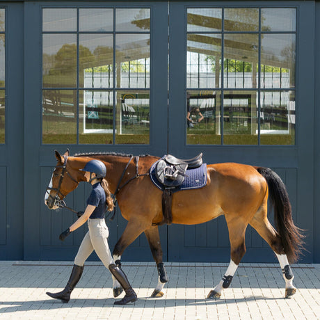 Woof Wear Herringbone Close Contact Saddle Pad #colour_navy