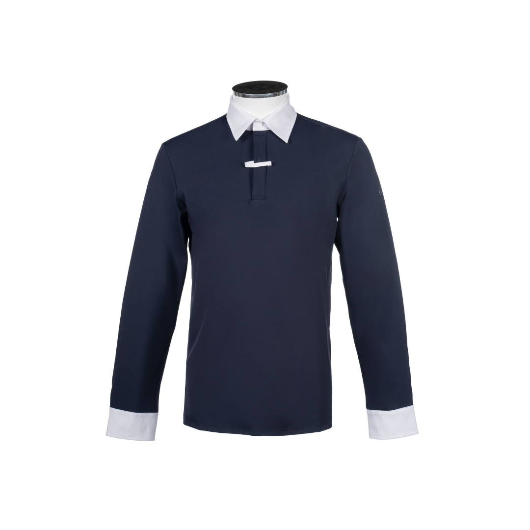 HKM Men's Long Sleeve Competition Shirt -Davie- #colour_deep-blue