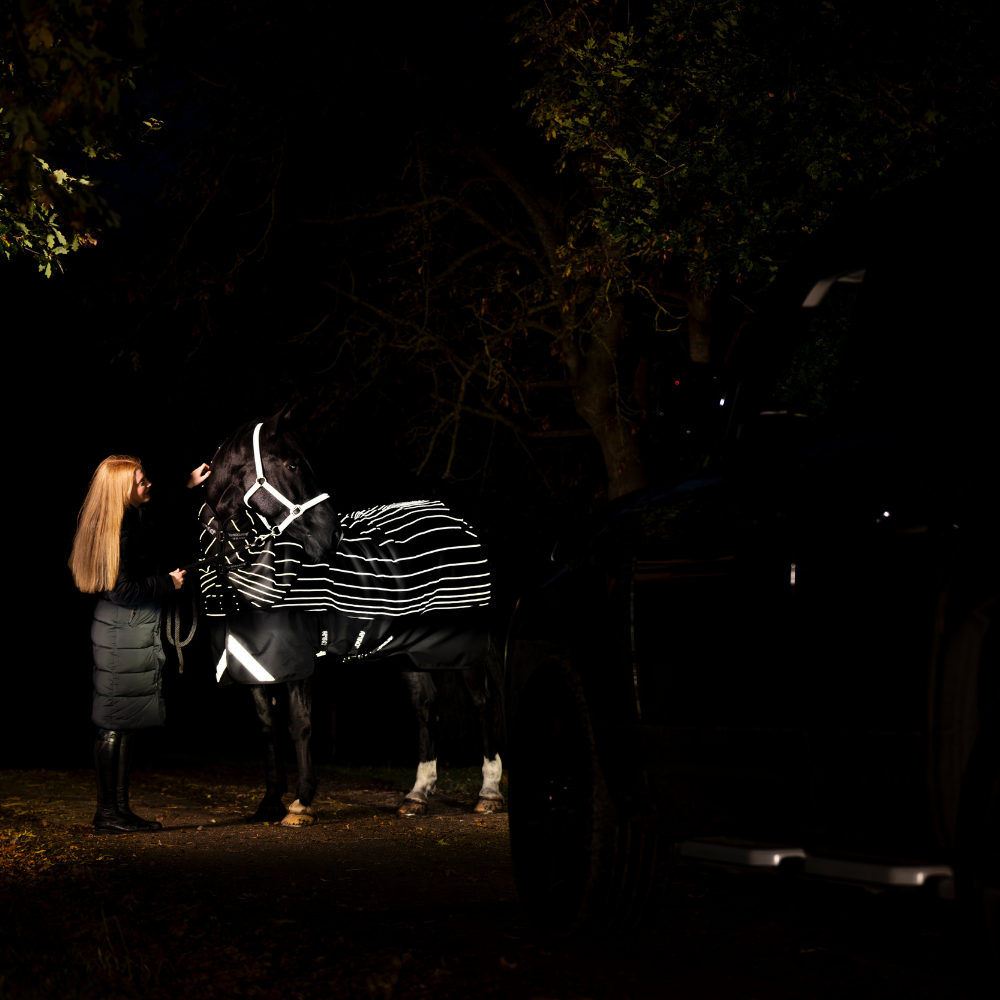 Horseware Ireland Amigo 1200D FieldSafe Reflectech Plus 250g Turnout Rug #colour_black-reflective-black