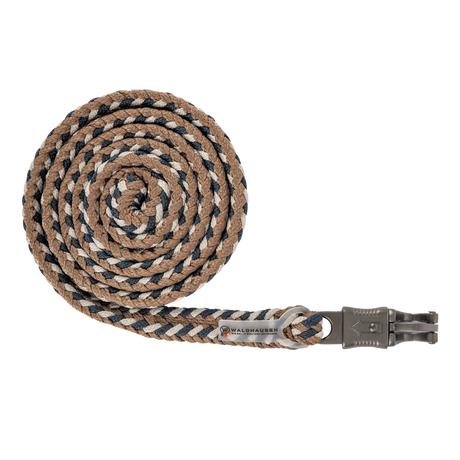 Waldhausen Panic Hook Lead Rope Plus with dark hardware #colour_night-blue-beige-cappuccino