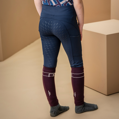 Alessandro Albanese Children's Alba Brushed Riding Tights #colour_core-navy