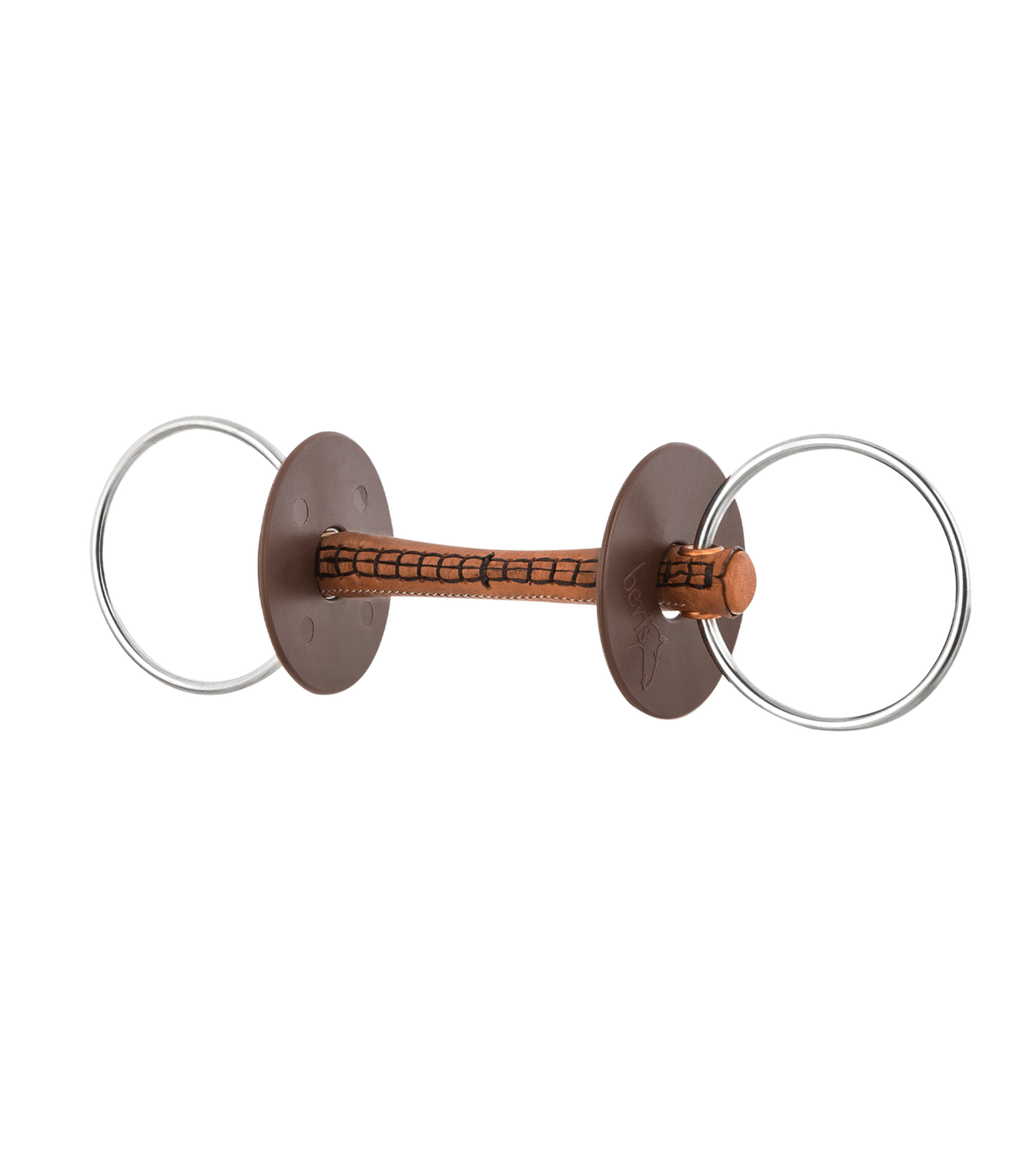 Beris Hard 7.5cm Ring Loose Ring Snaffle Bit with Leather Bar