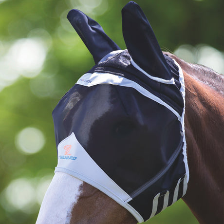 Shires FlyGuard Pro Fine Mesh Fly Mask With Ears #colour_black