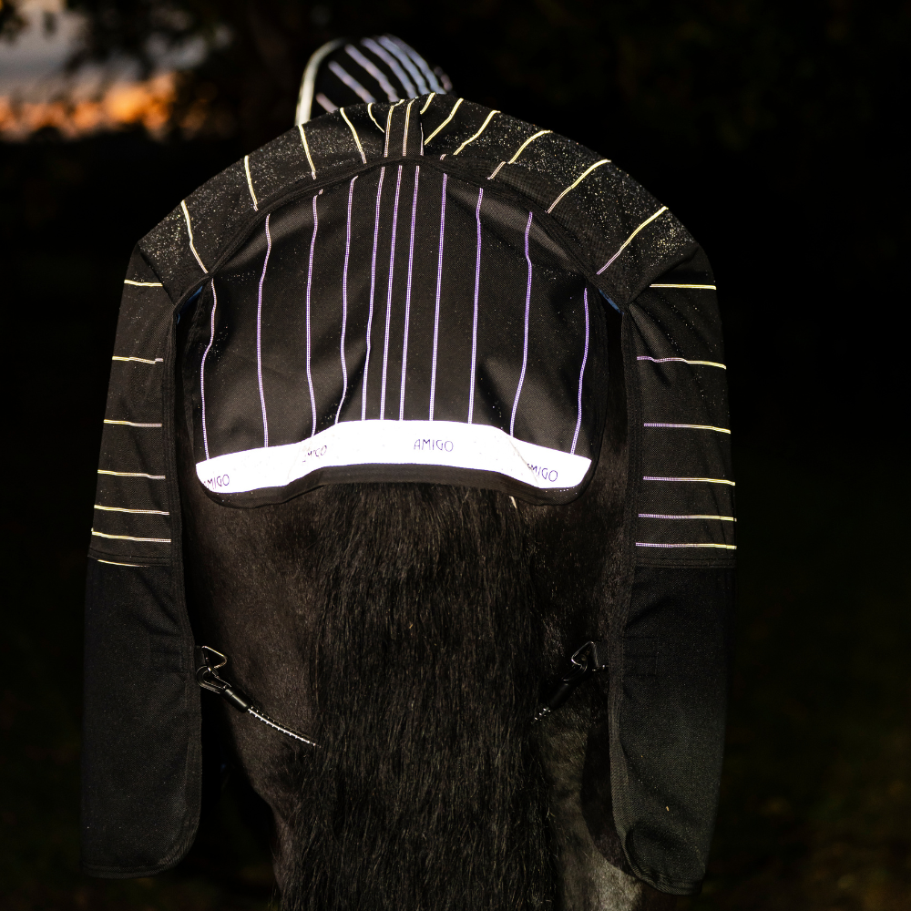 Horseware Ireland Amigo 1200D FieldSafe Reflectech Plus 250g Turnout Rug #colour_black-reflective-black