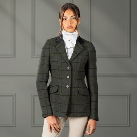 Shires Aubrion Saratoga Ladies Jacket #colour_dark-green-check