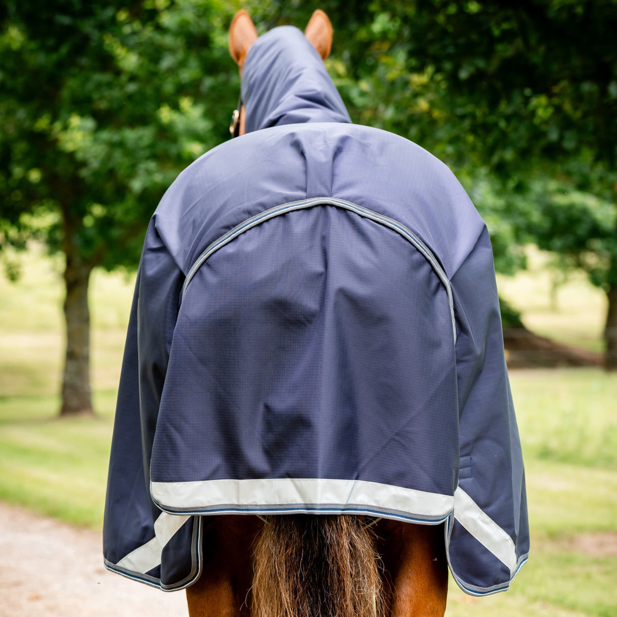 Horseware Ireland Rambo Duo Force 2.0 #colour_navy-thunderstorm-grey-silver