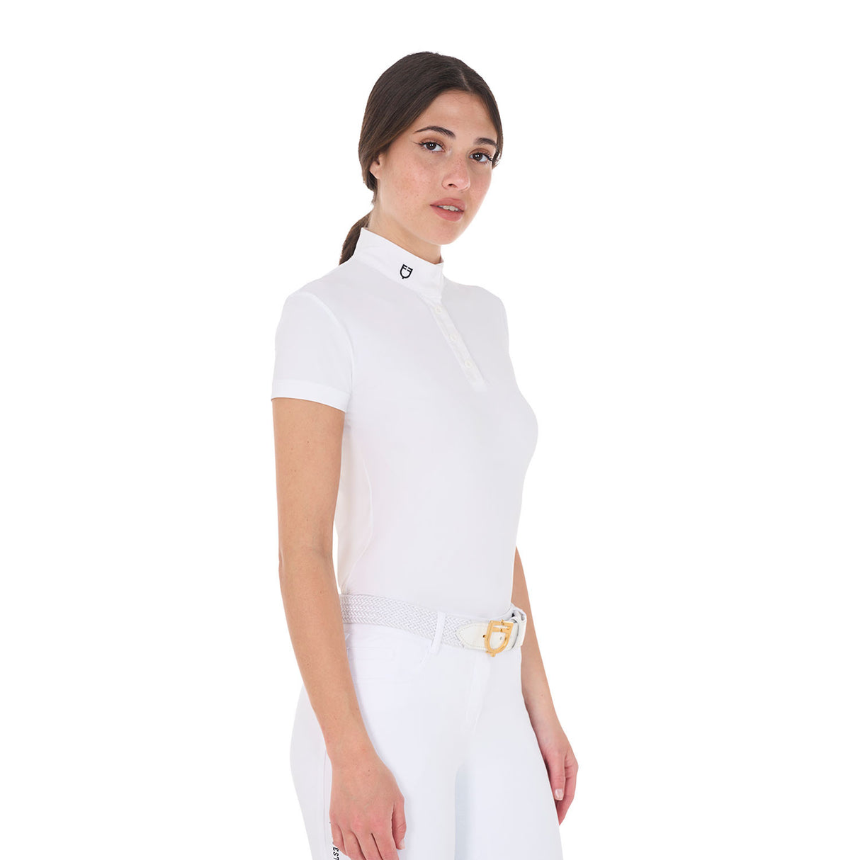 Women's slim fit mandarin collar competition polo shirt