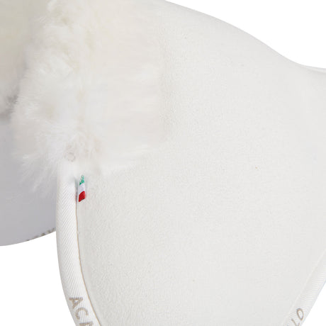 Acavallo Pad MF-S JCCS-S CW-CS Suede Cut-Out Sheepskin Flat #colour_white-white