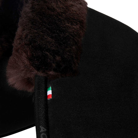 Acavallo Pad MF-S JCCS-S CW-CS Suede Cut-Out Sheepskin Flat #colour_black-brown