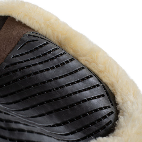 Acavallo Saddle Pad JS-S CW-CS Cut-Out Numnah Twin Sided Gel Grip #colour_brown-natural