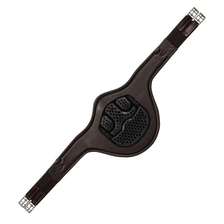 Acavallo Jumping Stud Guard Girth Leather & Gel #colour_brown