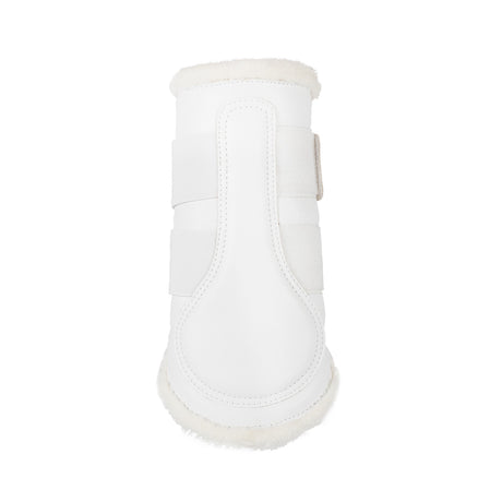 Acavallo Front Brushing Boots Faux Sheepskin & Hook-And-Loop Closure #colour_white