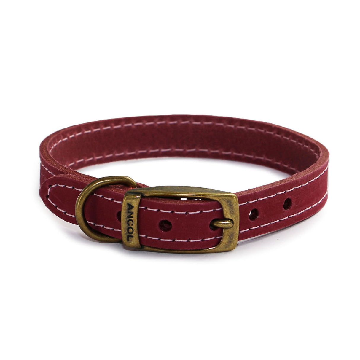 Ancol Timberwolf Leather Collar #colour_raspberry