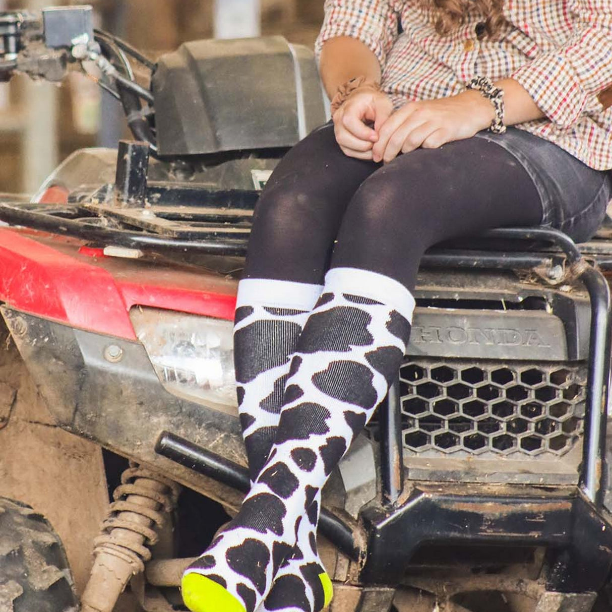 Bartleby Ladies Funky Welly Socks #style_cow-patch