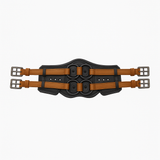 Stubben Equi-Soft® Short Saddle Girth with Cover - Tobacco #colour_vachette-leather-black