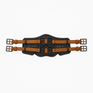 Stubben Equi-Soft® Short Saddle Girth with Cover - Tobacco #colour_vachette-leather-black