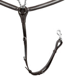 Tanned leather fork breastplate with silver clincher