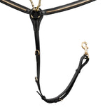 Tanned leather fork breastplate with brass clincher