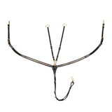 Tanned leather fork breastplate with brass clincher
