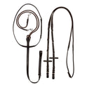 Equestro Reins With Leather And Rubber Martingale