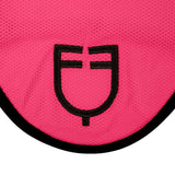 Perforated fabric fly veil with logo