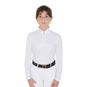Equestro Girl's Slim Fit Polo Shirt In Technical Fleece Fabric