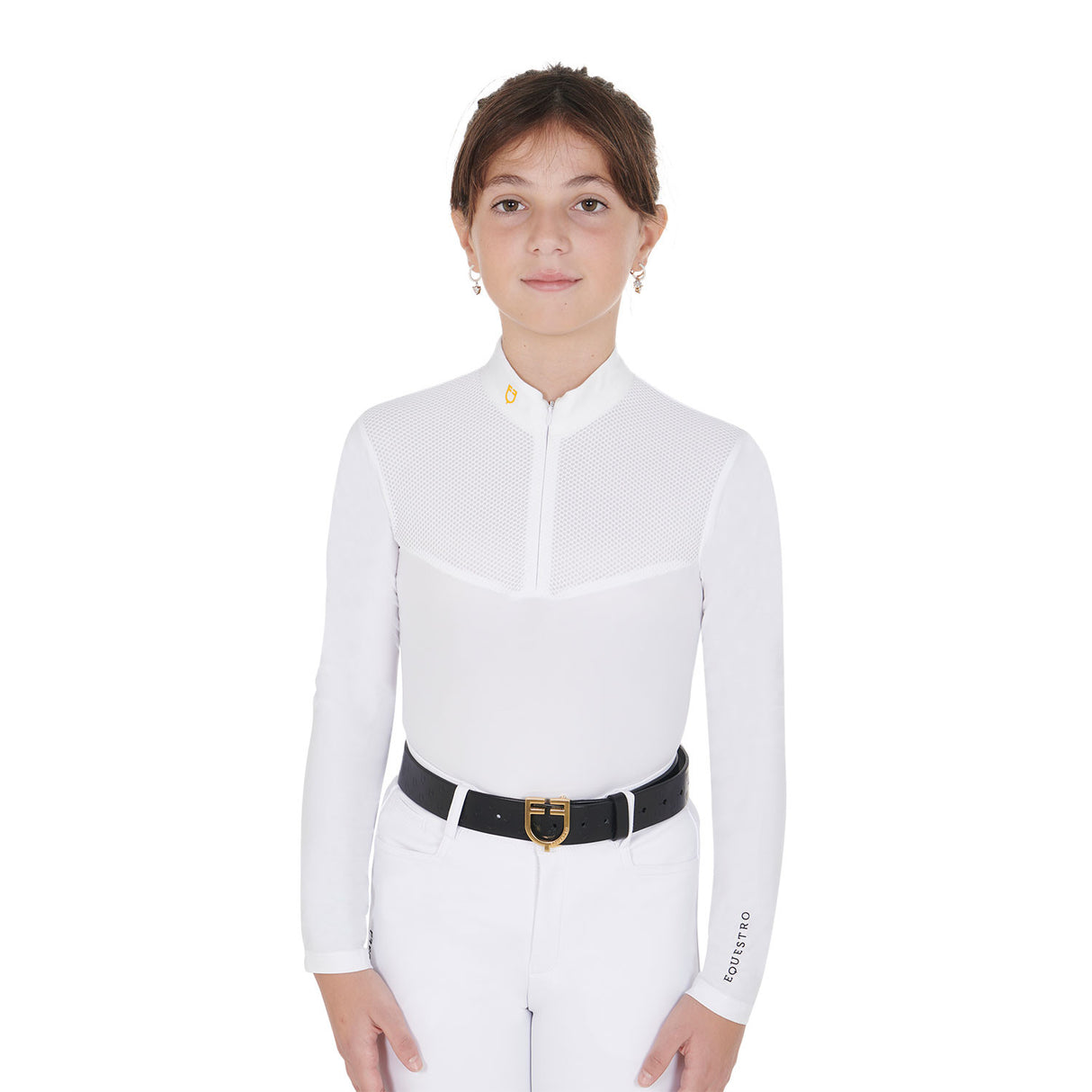 Girls' long-sleeved polo shirt