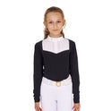 Equestro Girls' Slim Fit Competiton Polo Shirt Rhinestones #colour_black