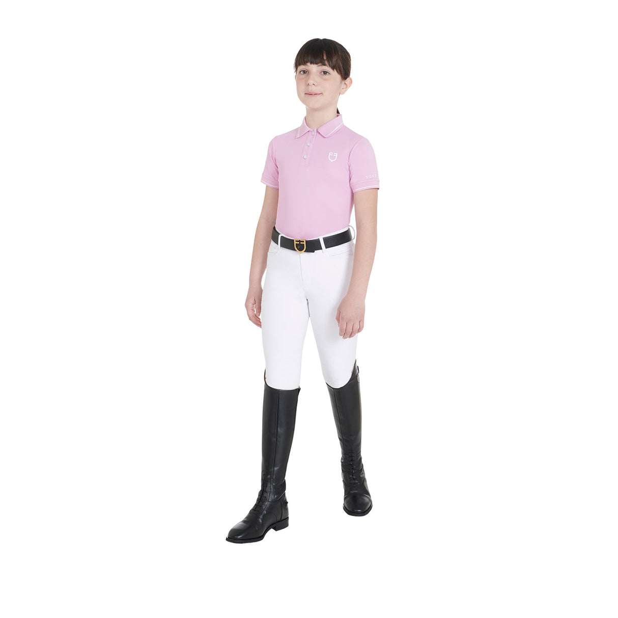Equestro Kids' Slim Fit Polo Shirt In Antibacterial Technical Fabric