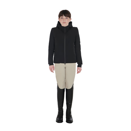 Equestro Unisex Kids Waterproof And Windproof Nylon Jacket #colour_black