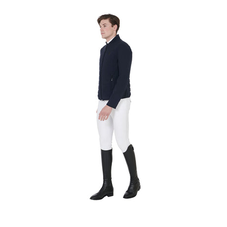 Equestro Men's Jacket In Perforated Technical Fabric #colour_blue