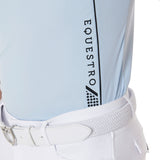 Equestro Men's Slim Fit Polo Shirt In Technical Fabric With Piping #colour_blue-black