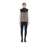 Equestro Men's Bi-Material Vest Silicone Patch #colour_black-brown