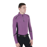 Equestro Men's Slim Fit Long Sleeve Training Polo Shirt