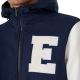 Men's institutional two-tone hoodie with front zip
