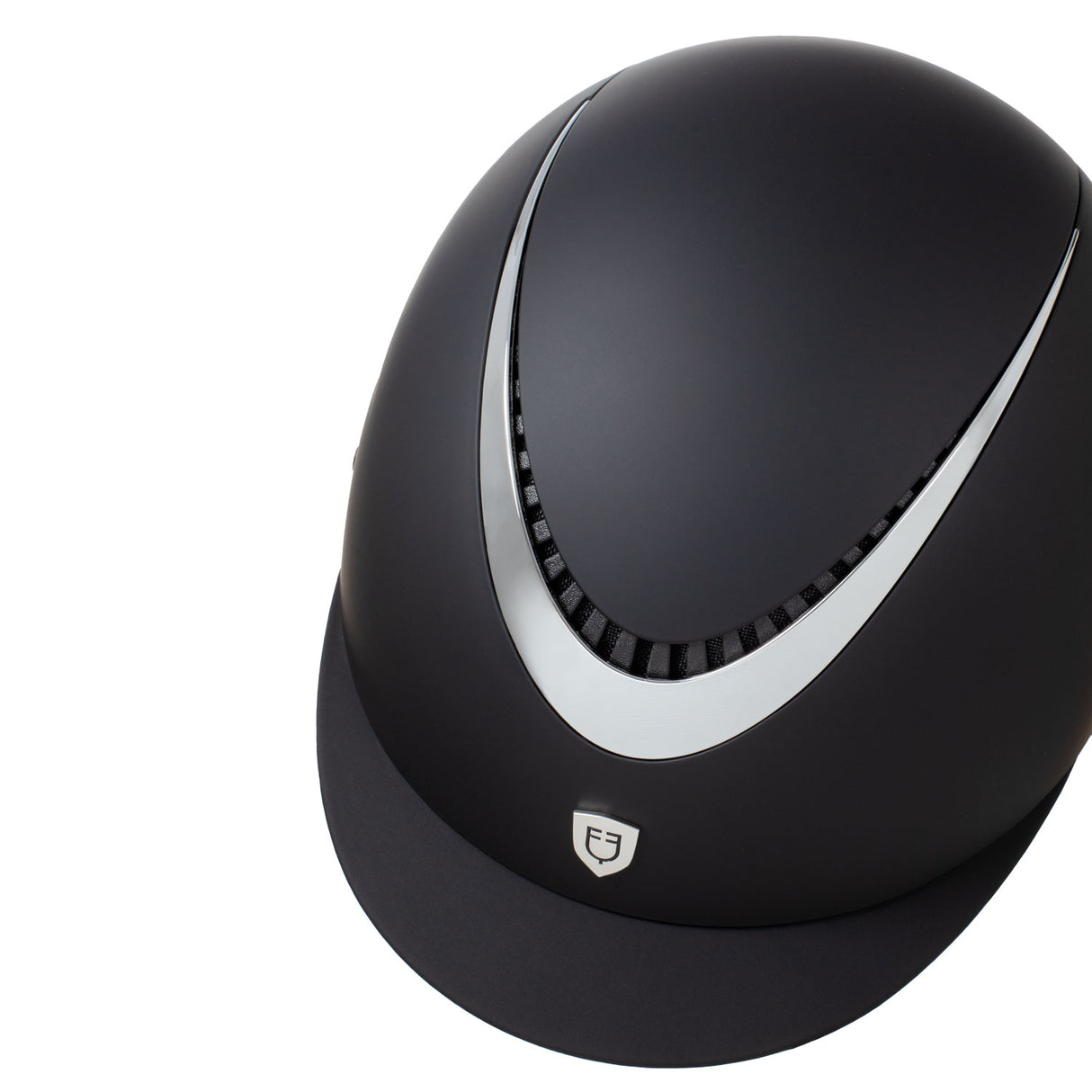 Equestro Unisex Helmet With Shiny Frame #colour_black-silver