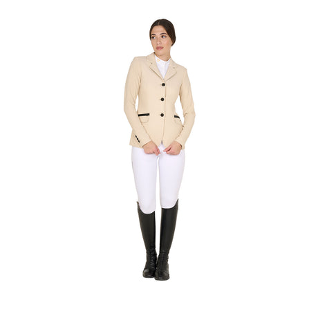 Women's competition jacket three buttons perforated fabric