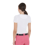 Equestro Women's Slim Fit T-Shirt With Abstract Horse Print #colour_white