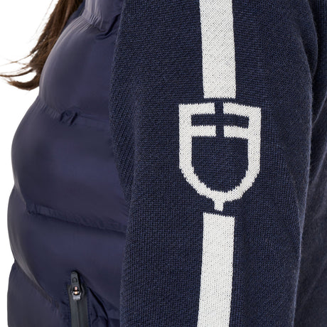 Women's jacket in nylon and knit with zip