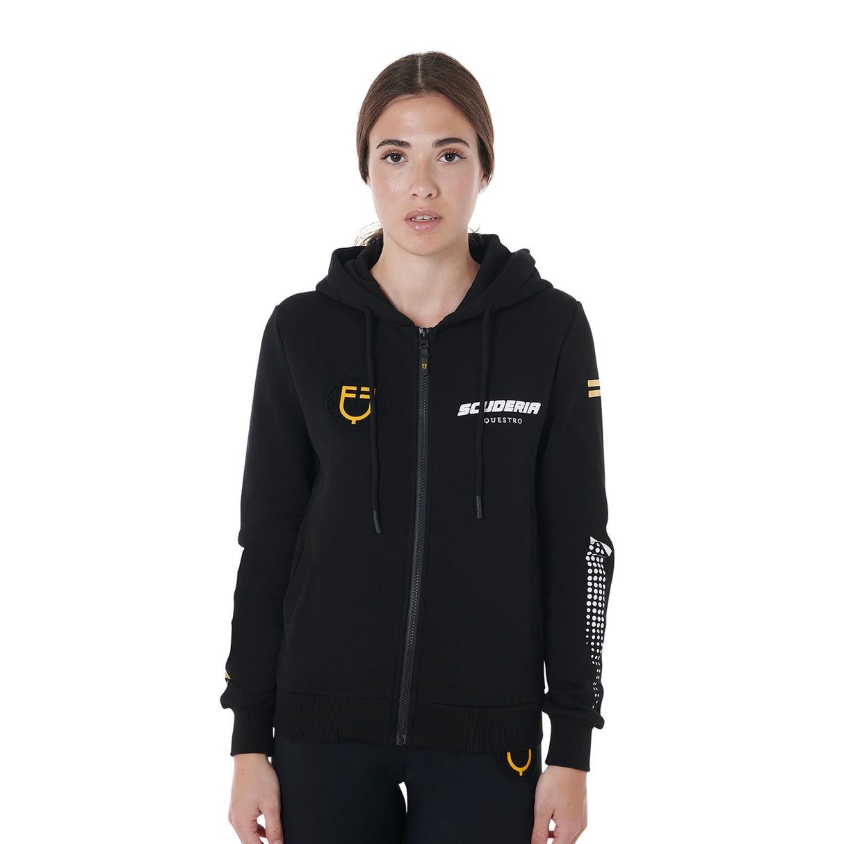 Equestro Scuderia Equestro Women's Hooded Sweatshirt French Terry #colour_black