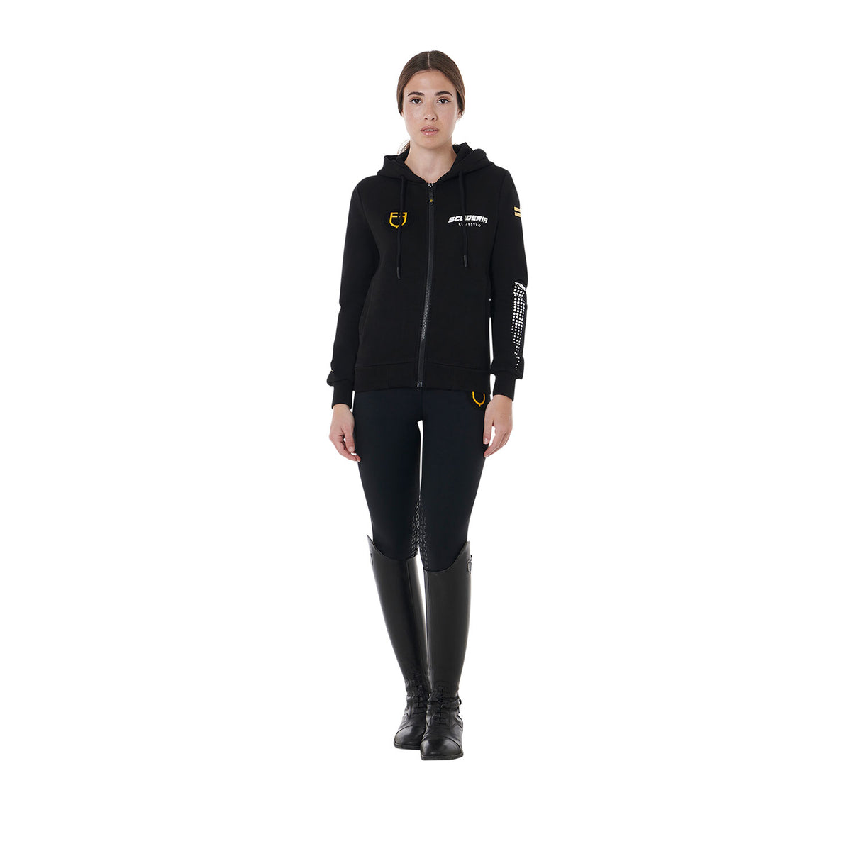 Equestro Scuderia Equestro Women's Hooded Sweatshirt French Terry #colour_black