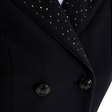 Women's tailocoat in technical fabric with rhinestones