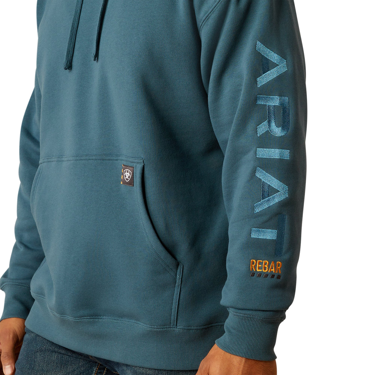 Ariat Men's Rebar Graphic Hoodie - Stargazer/Larkspur #colour_blue