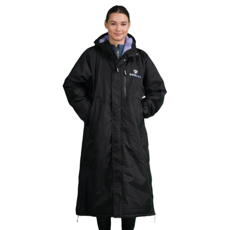 EQUIDRY Women's Thick Fleece Evolution Fixed Hood #colour_black-lilac