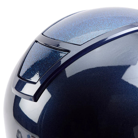 Champion Insight Glitter Round Wide Peak Riding Hat #colour_metallic-navy-sparkle-navy