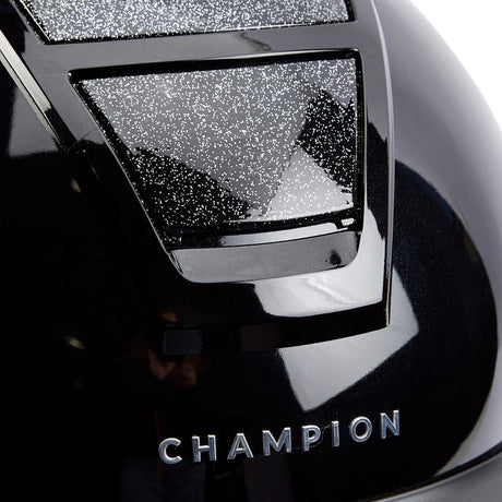 Champion Insight Glitter Oval Wide Peak Riding Hat #colour_metallic-black-sparkle-black